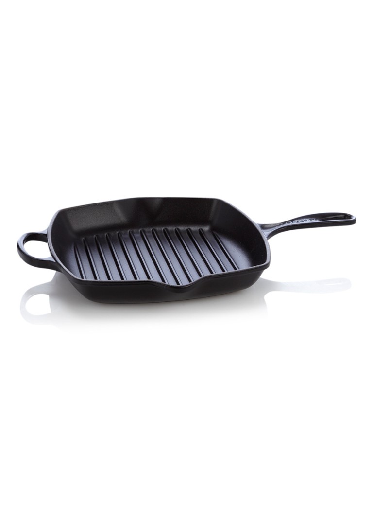 Le Creuset Skillet grillpan 26 x 26 cm Mat zwart / zwart - Deal