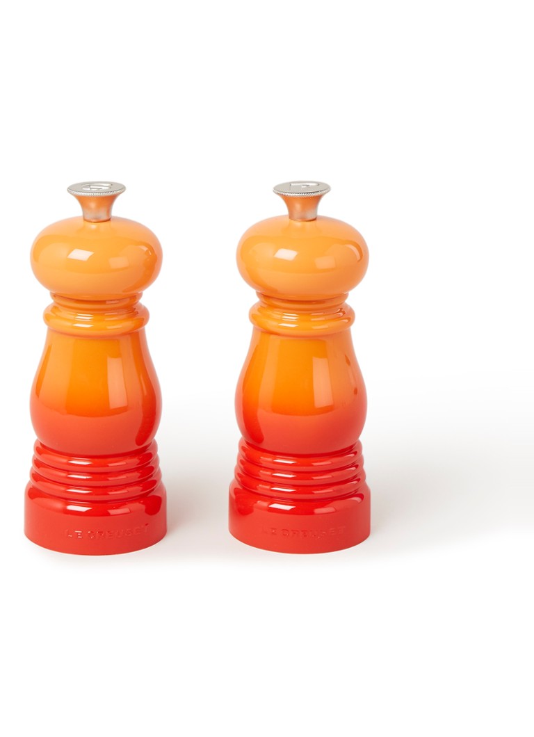 Le Creuset Peper- en zoutmolen 13 cm 2-delig Oranjerood / Oranje - Deal