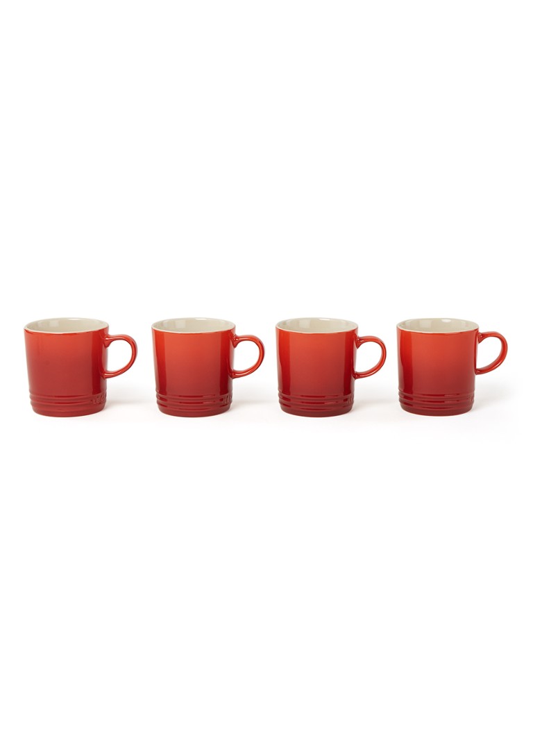Le Creuset Mok 35 cl set van 4 Kersenrood / Rood - Deal