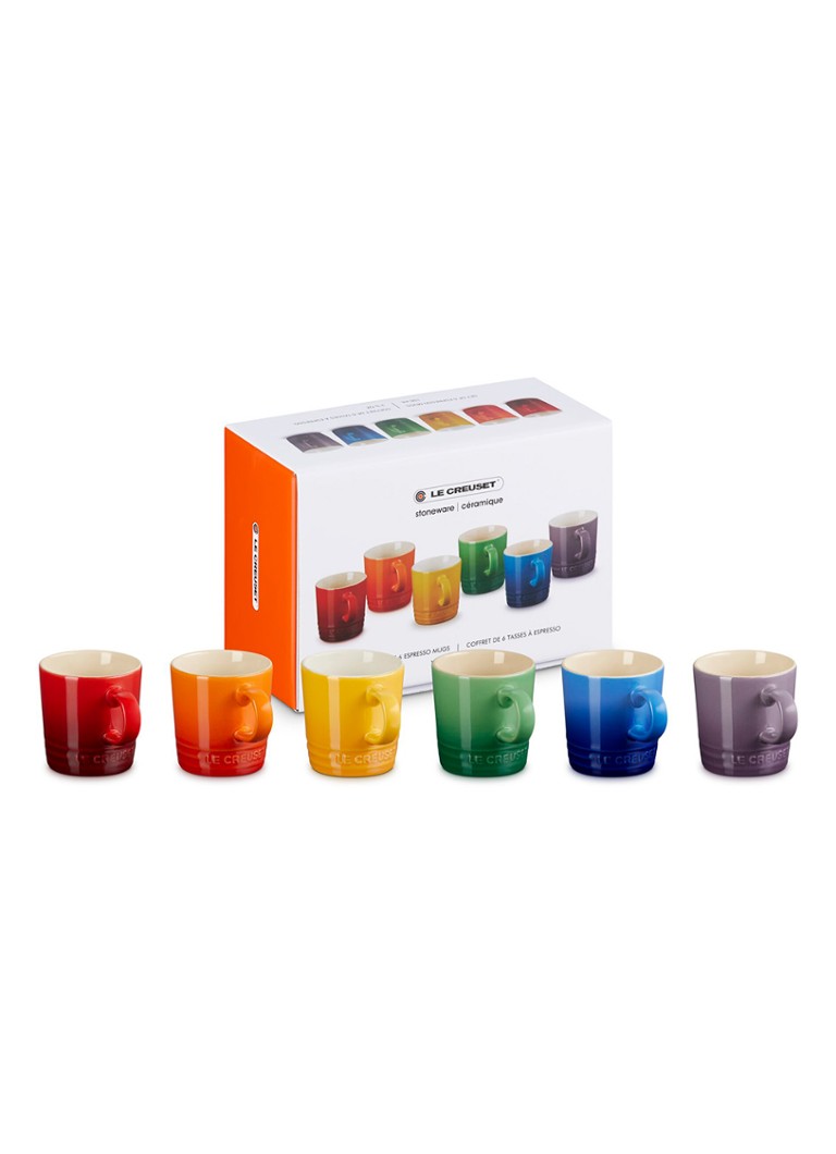 Le Creuset Rainbow espressokopje 10 cl set van 6 Rood - Deal