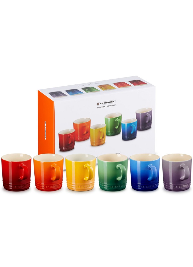 Le Creuset Rainbow mok 35 cl set van 6 Rood - Deal