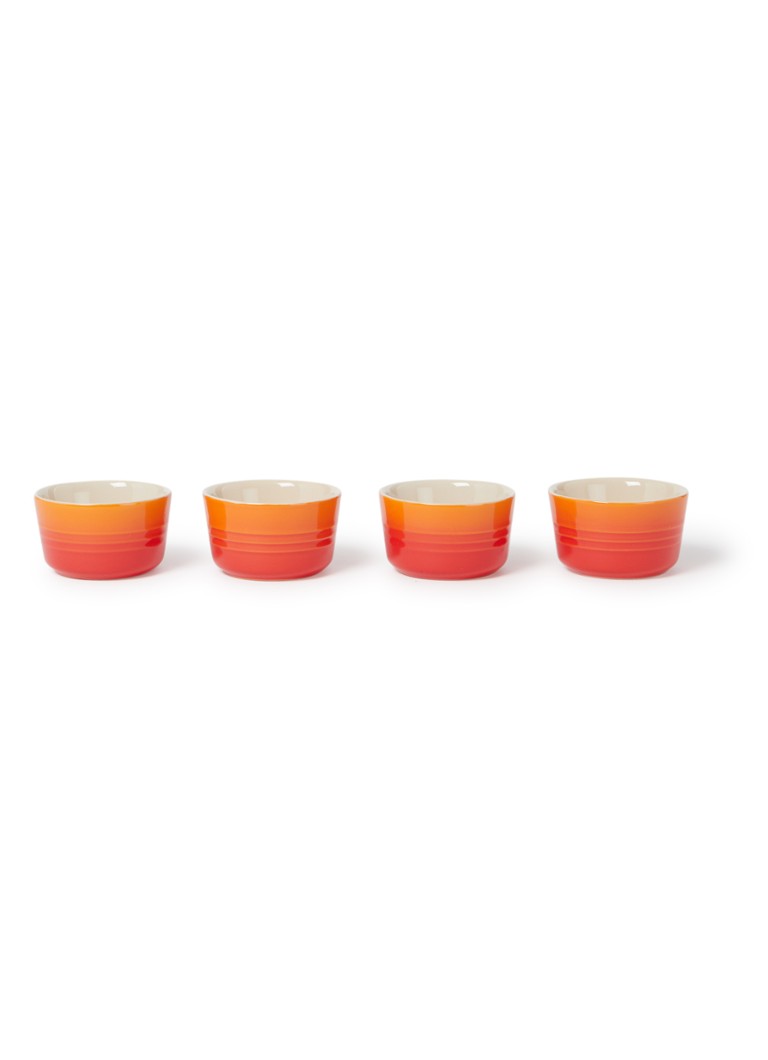 Le Creuset Mini ramekin 7,2 cm set van 4 Oranjerood / Oranje - Deal