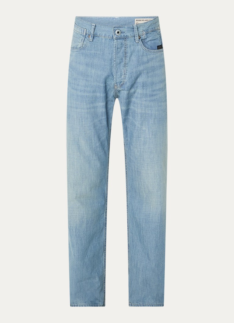 G-Star RAW Heren Deeggie straight leg jeans met lichte wassing in de kleur Indigo, maat: W32/L34