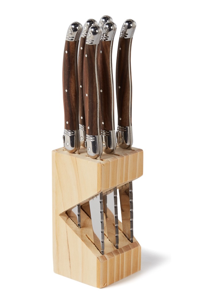 Laguiole Style de Vie Premium Line steakmes set van 6 Donkerbruin - Deal