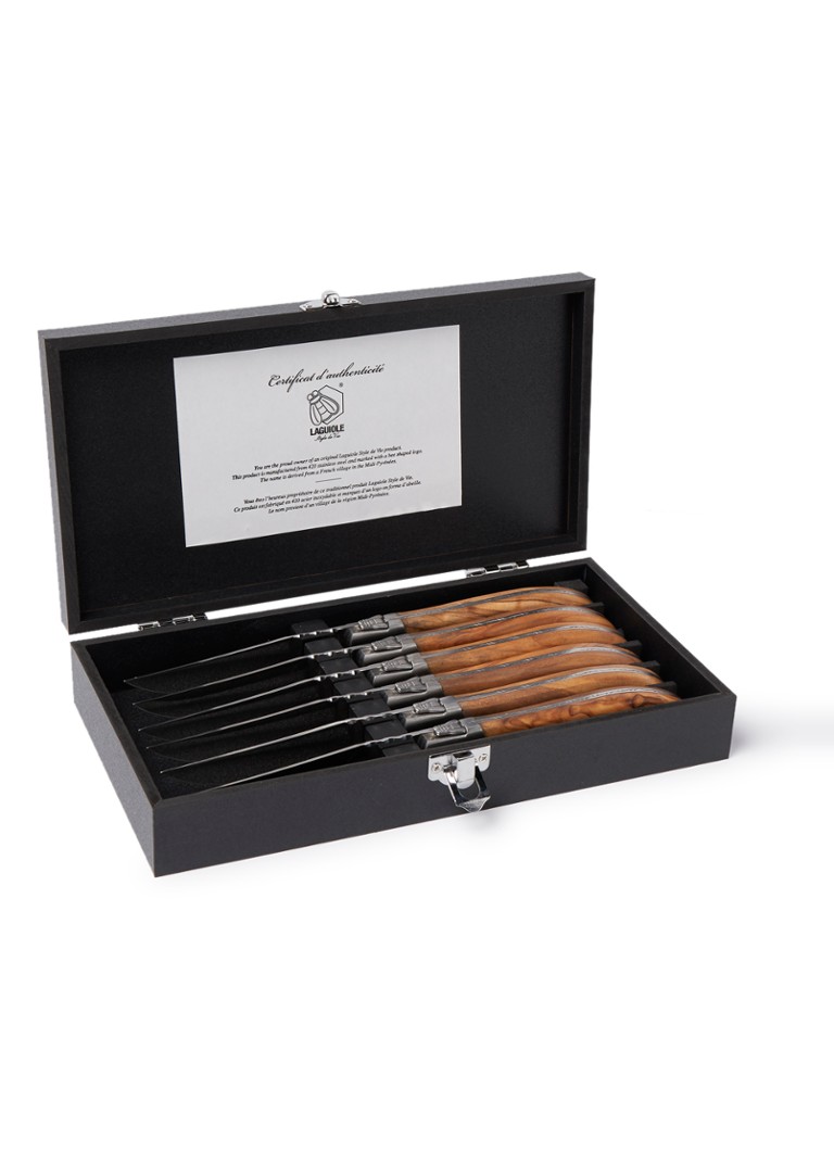Laguiole Style de Vie Luxury Line steakmes set van 6 Bruin - Deal