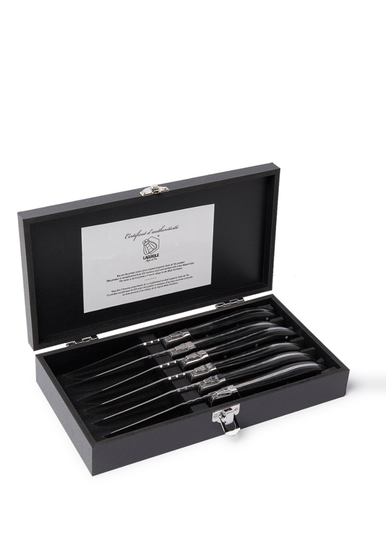 Laguiole Style de Vie Luxury Line steakmes set van 6 Zwart - Deal