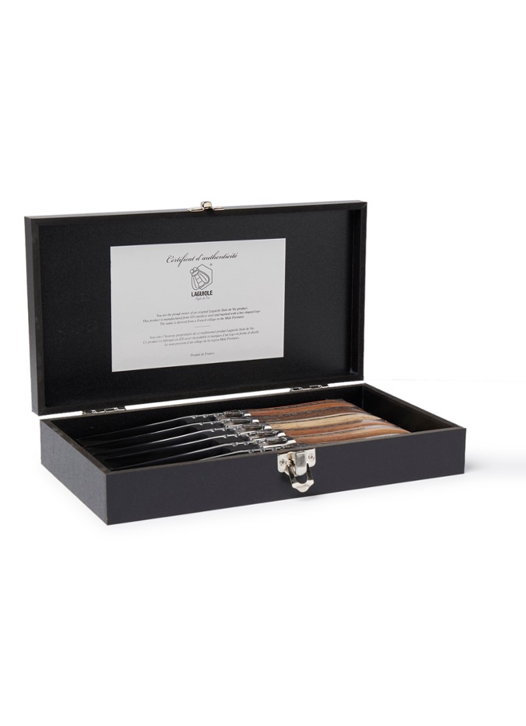 Laguiole Style de Vie Luxury Line steakmes set van 6 Bruin - Deal
