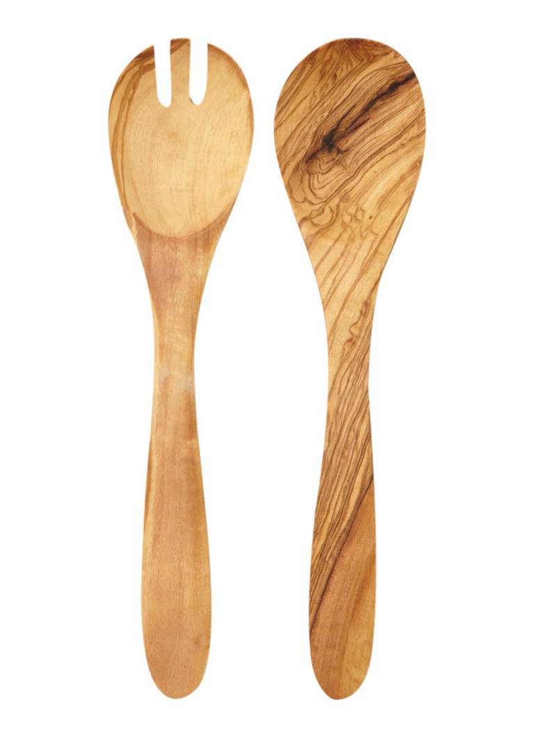 Bowls and Dishes Slacouvert van olijfhout 25 cm 2-delig - Deal