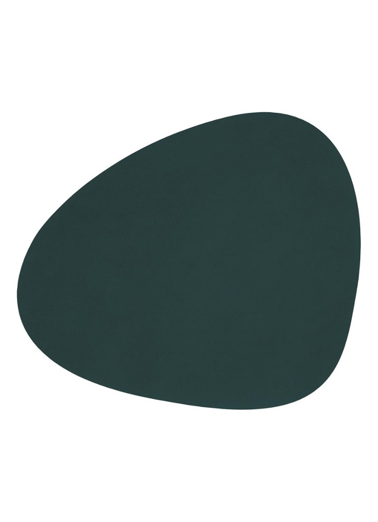 LIND DNA Curve placemat van leer 37 x 44 cm Donkerkhaki - Deal