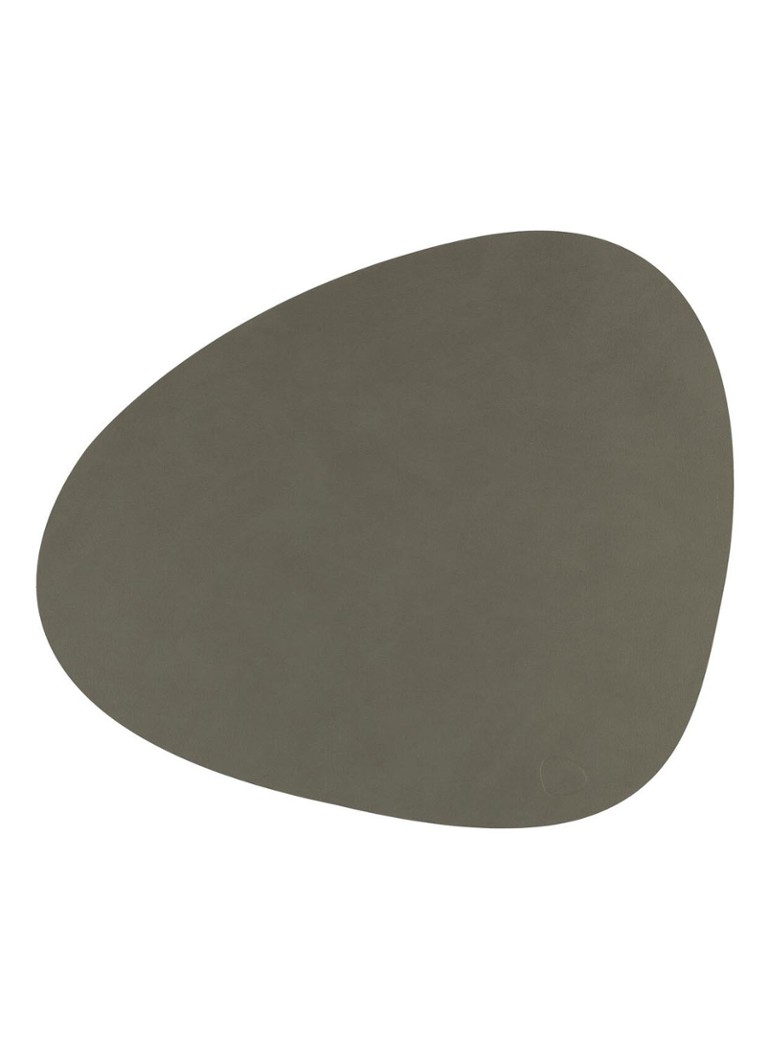 LIND DNA Table Mat Curve placemat van leer 37 x 44 cm Legergroen - Deal