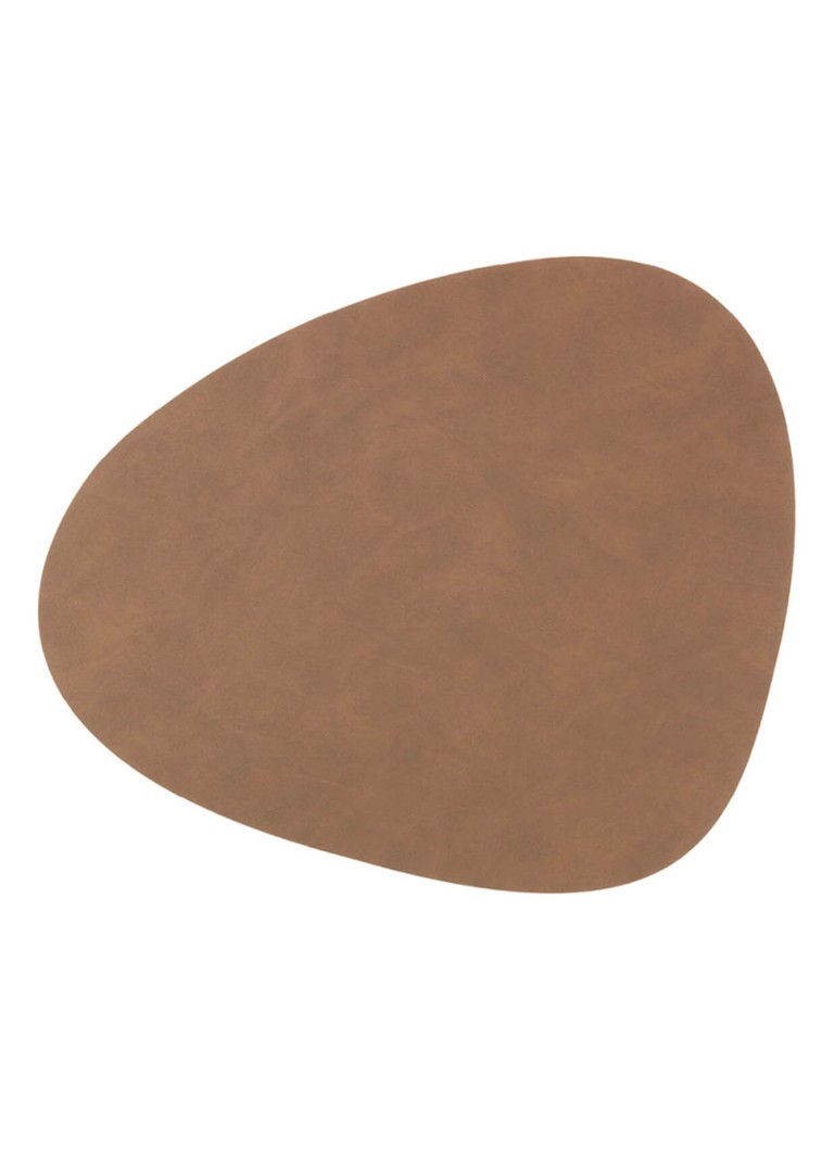 LIND DNA Table Mat Curve placemat van leer 37 x 44 cm Donkerbruin - Deal