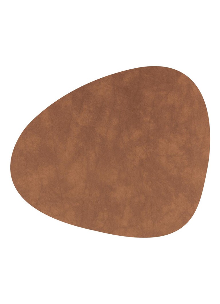 LIND DNA Table Mat Curve placemat van leer 37 x 44 cm Bruin - Deal
