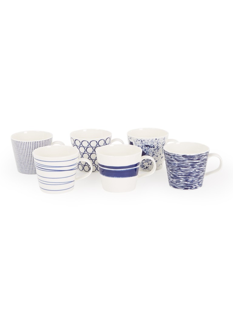 Royal Doulton Pacific kopje 28 cl set van 6 Donkerblauw - Deal