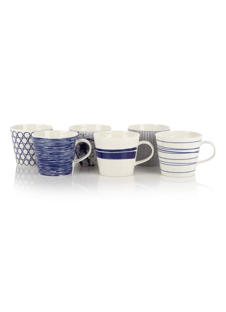 Royal Doulton Pacific mok 45 cl set van 6 Blauw - Deal