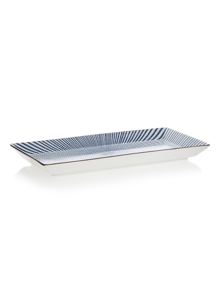 Tokyo Design Studio Sendan Blue Tokusa serveerschaal 23 x 12 cm Donkerblauw - Deal