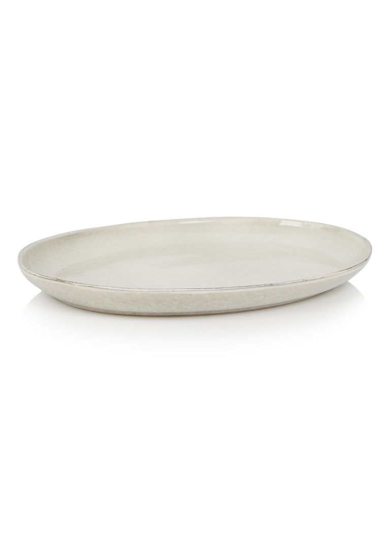 Broste Copenhagen Nordic Sand schaal van aardewerk 35 cm Lichtgrijs - Deal