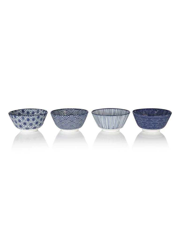 Tokyo Design Studio Nippon Blue kom 12 cm set van 4 Donkerblauw - Deal