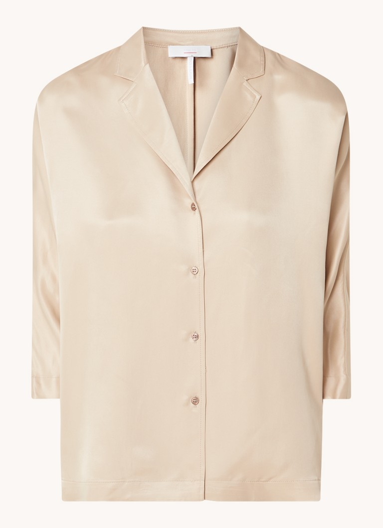 CINQUE Dames Cipasta blouse met glanzende finish in de kleur Donkerbeige