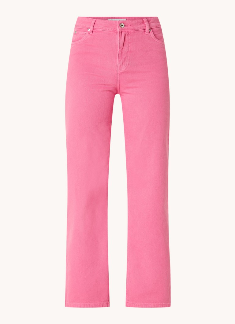 CINQUE Dames High waist cropped wide leg jeans met gekleurde wassing in de kleur Roze