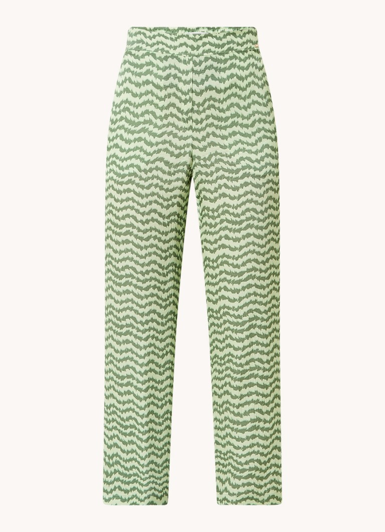 CINQUE Dames Cisleep high waist loose fit palazzobroek met print in de kleur Groen
