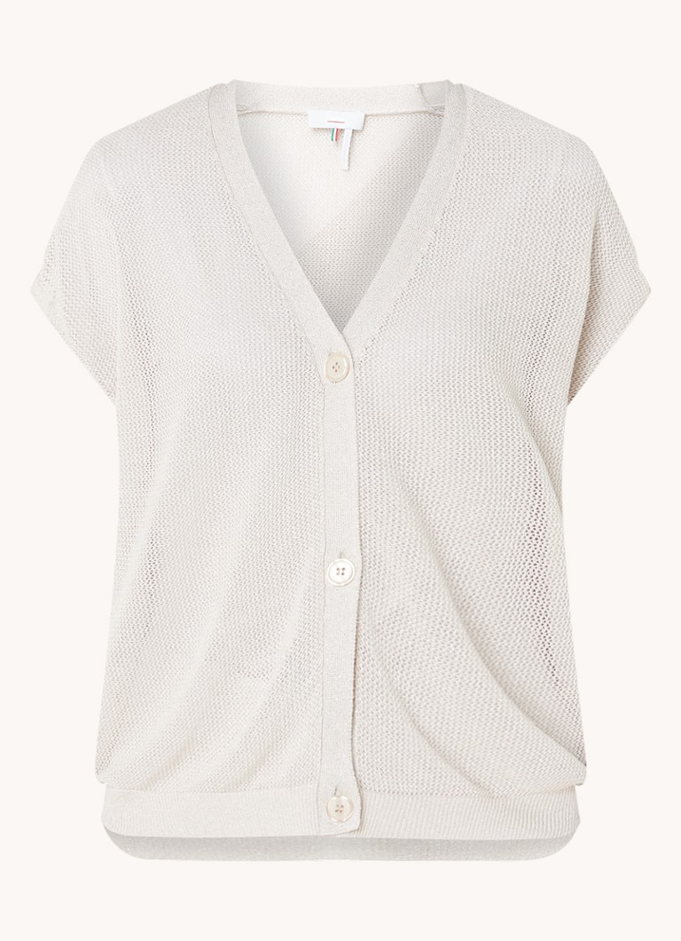 CINQUE Dames Cilulo grofgebreid vest met lurex in de kleur Donkerbeige