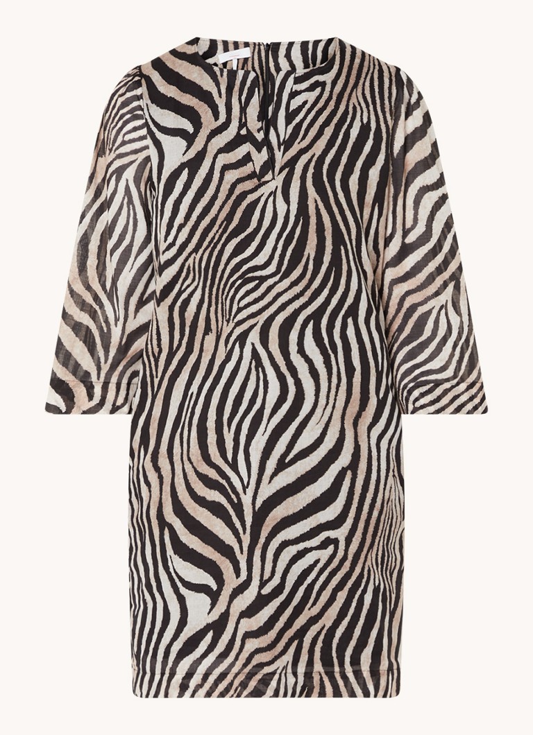 CINQUE Dames Ciethno tuniekjurk met zebraprint in de kleur Zwart
