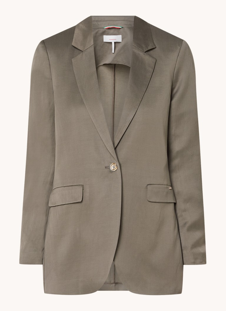 CINQUE Dames Cilecco blazer in linnenblend met klepzakken in de kleur Donkergrijs