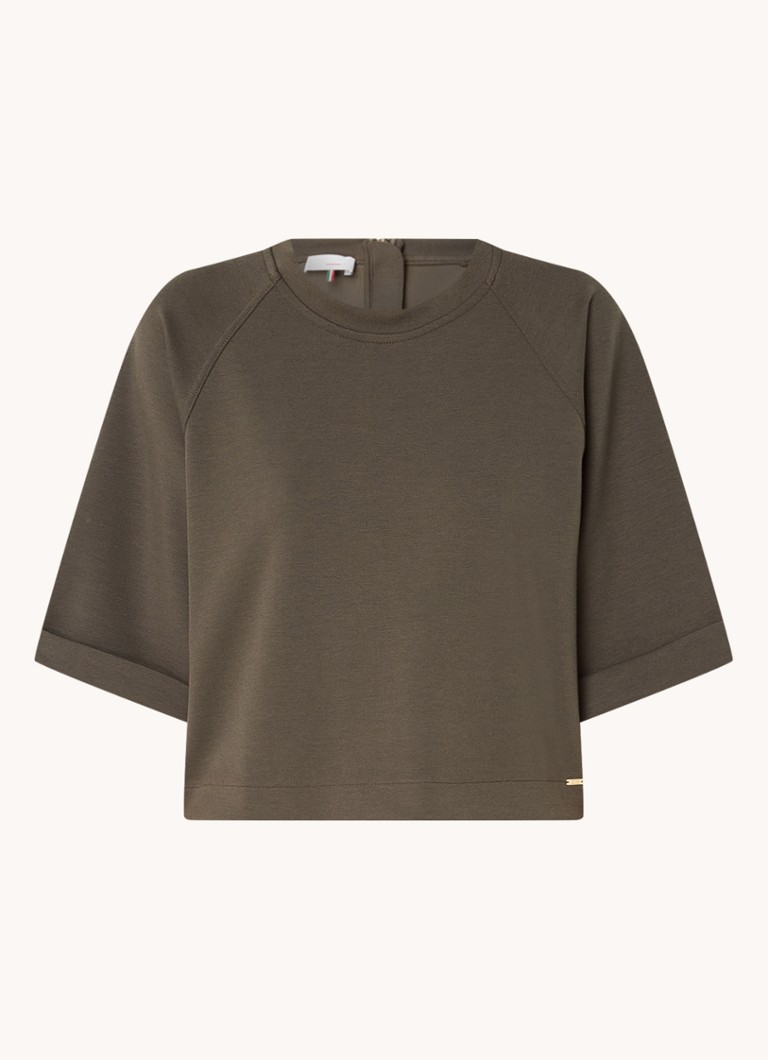 CINQUE Dames Ciine oversized crop top van jersey met ritsdetail in de kleur Donkergrijs