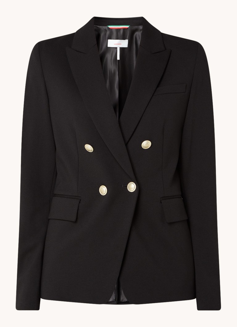 Cinque Dames Cililly double-breasted blazer met klepzakken in de kleur Zwart