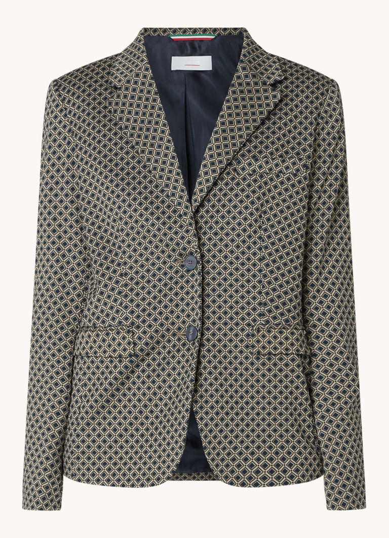 Cinque Dames Cilarni blazer met print en schoudervulling in de kleur Donkerbeige