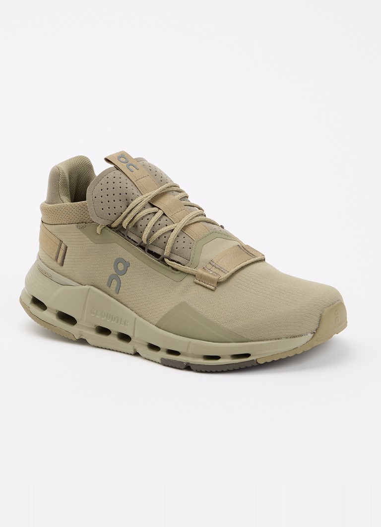 On Heren Cloudnova 2 sneaker met logo in de kleur Bronsgroen, maat: 44