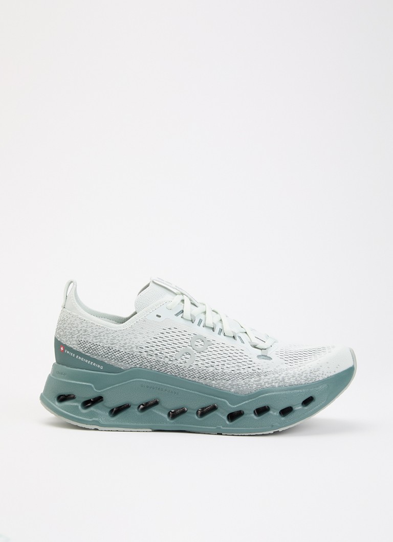 On Heren Cloudsurfer Max sneaker van mesh met logo in de kleur Zeegroen, maat: 46