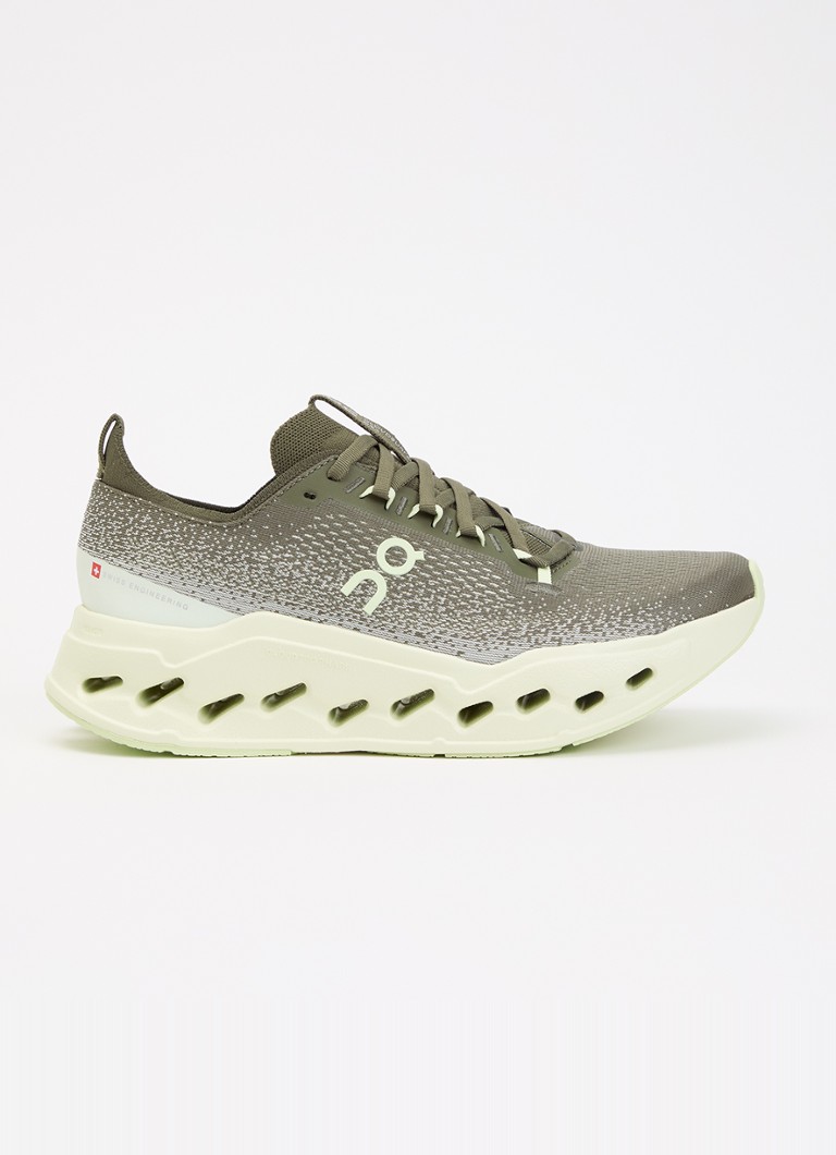 On Heren Cloudsurfer Max sneaker van mesh met logo in de kleur Bronsgroen, maat: 43