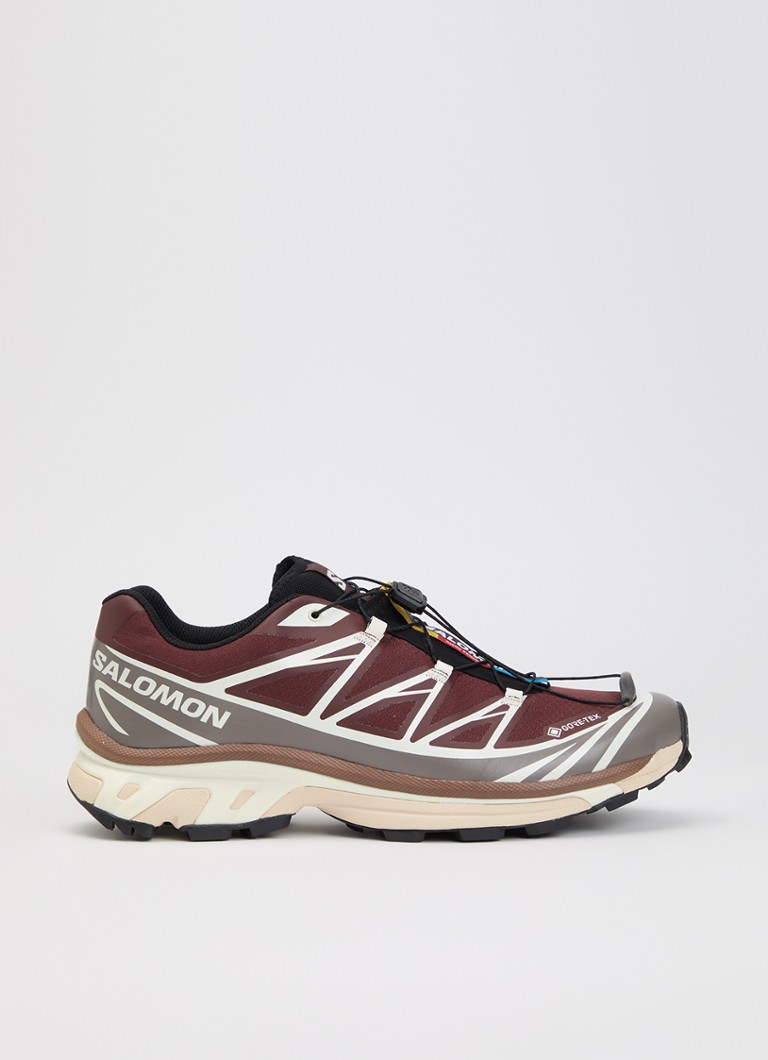 Salomon Heren XT-6 Gore-Tex sneaker met logo in de kleur Bordeauxrood, maat: 44