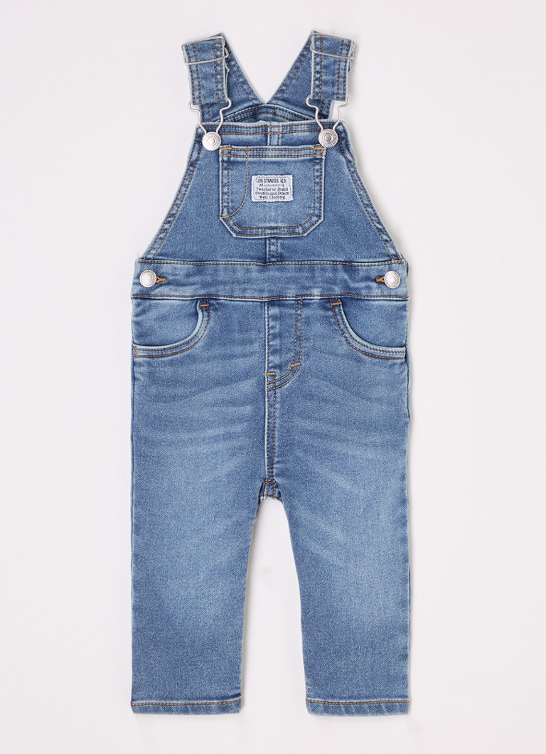 Levi's Meisjes My First Overall straight fit tuinbroek van denim in de kleur Indigo, maat: 6M