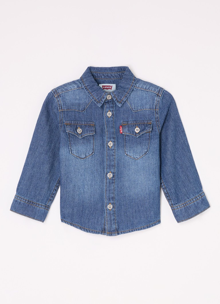 Levi's Jongens My First Barstow overhemd van denim in de kleur Donkerblauw, maat: 3M