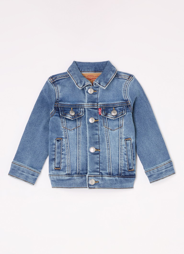 Levi's Jongens My First Trucker spijkerjas met steekzakken in de kleur Indigo, maat: 24M