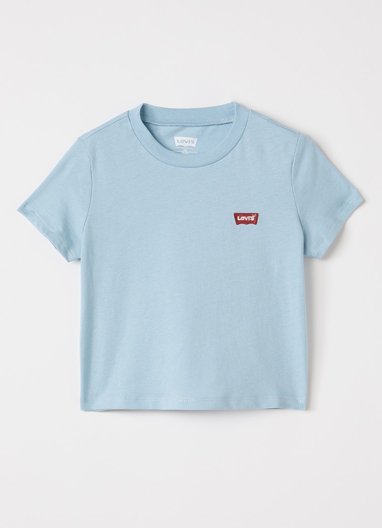 Levi's Meisjes T-shirt met logoborduring in de kleur Lichtblauw, maat: 9M=74