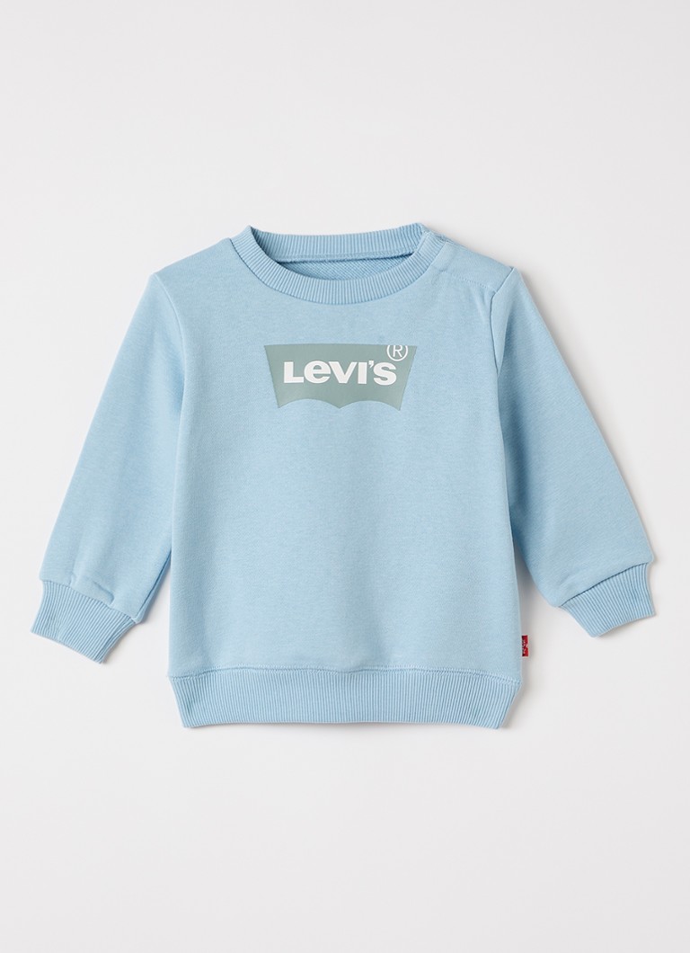 Levi's Jongens Sweater met logo in de kleur Lichtblauw, maat: 24M=92