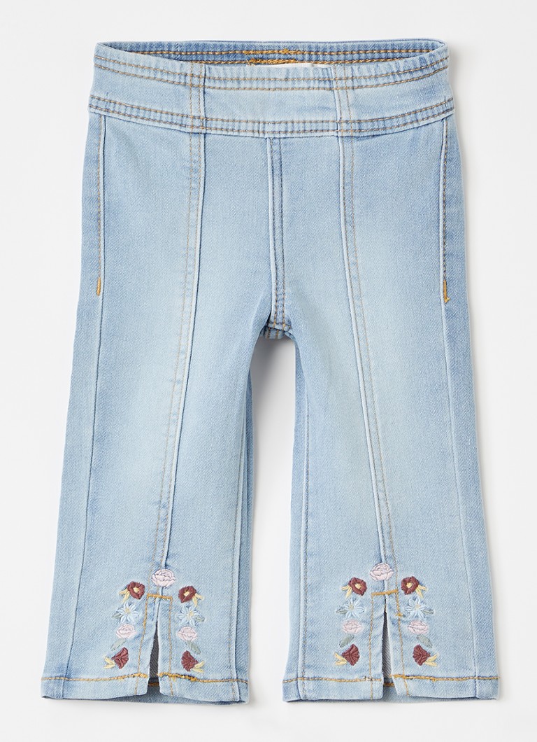 Levi's Meisjes Dobby straight leg jeans met borduring in de kleur Indigo, maat: 6M=68