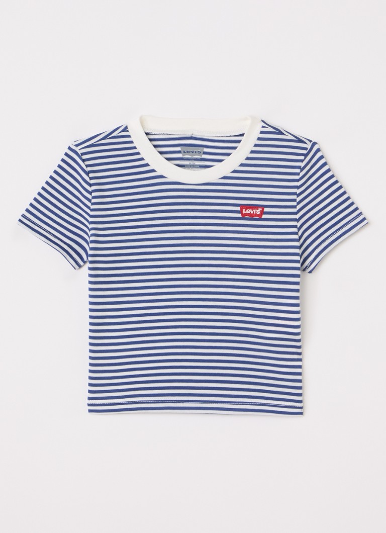 Levi's Jongens T-shirt met streepprint in de kleur Blauw, maat: 12M=80