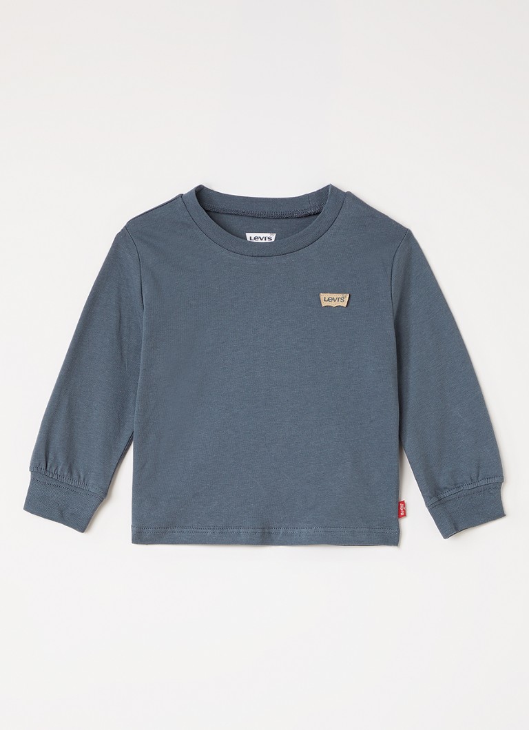 Levi's Jongens Longsleeve met logoborduring in de kleur Staalblauw, maat: 3M=62