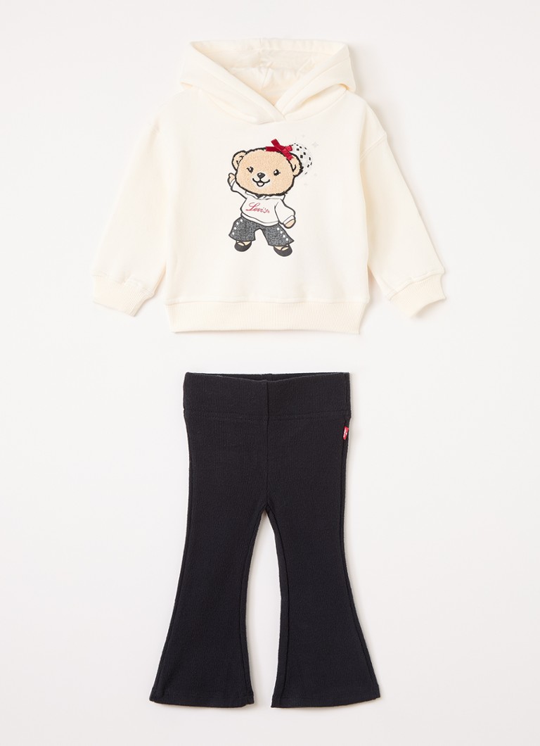 Levi's Meisjes Set van hoodie met legging 2-delig in de kleur Ivoor, maat: 6M=68