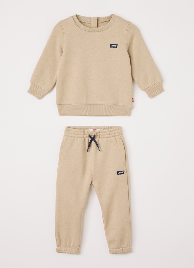 Levi's Meisjes Set van sweater met joggingbroek 2-delig in de kleur Beige, maat: 24M=92