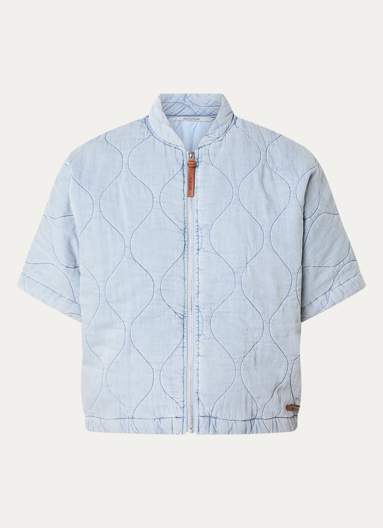 Moscow Dames Demmy jack met quilt patroon in de kleur Lichtblauw