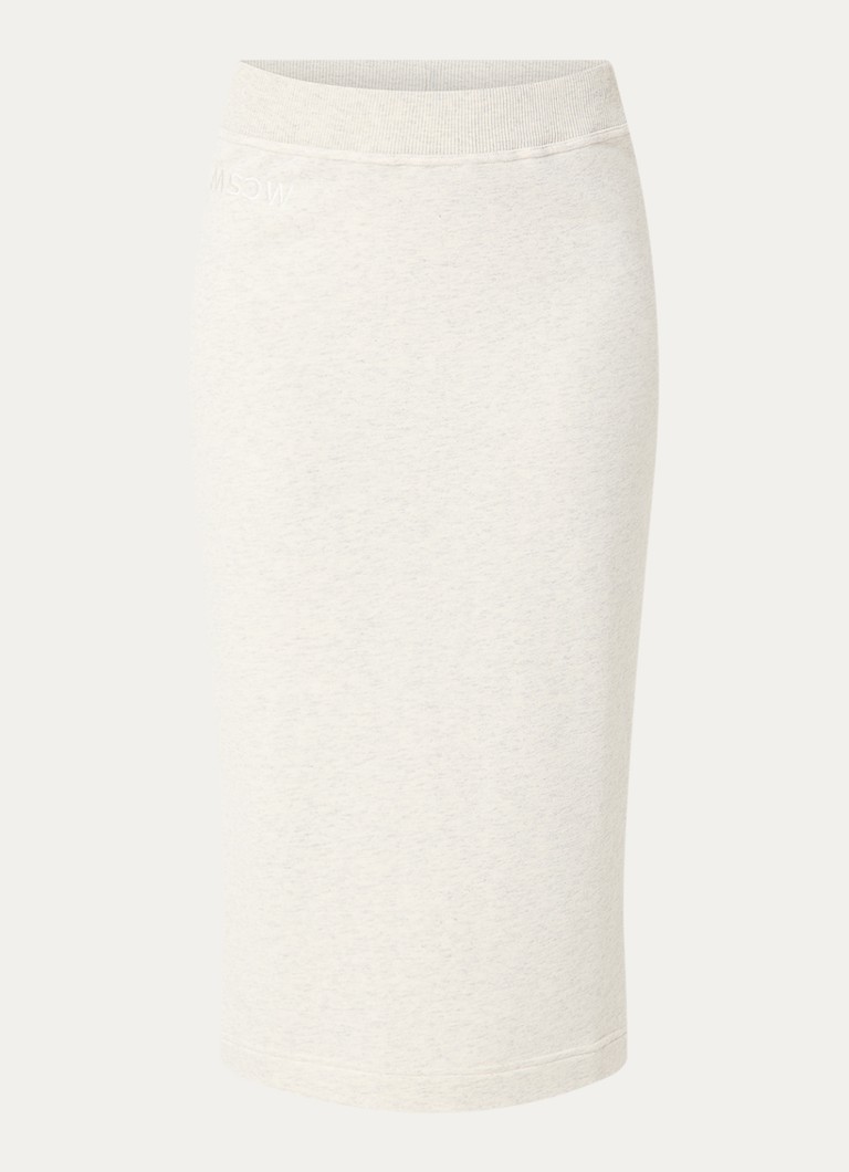 Moscow Dames Aby midi rok met gemêleerd dessin in de kleur Grijsmele