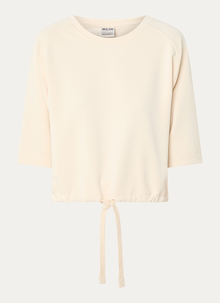 Moscow Dames Tess top met ronde hals in de kleur Beige