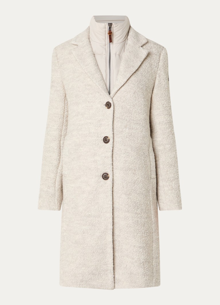 Moscow Dames Bogdana mantel in wolblend met uitneembare voering in de kleur Creme