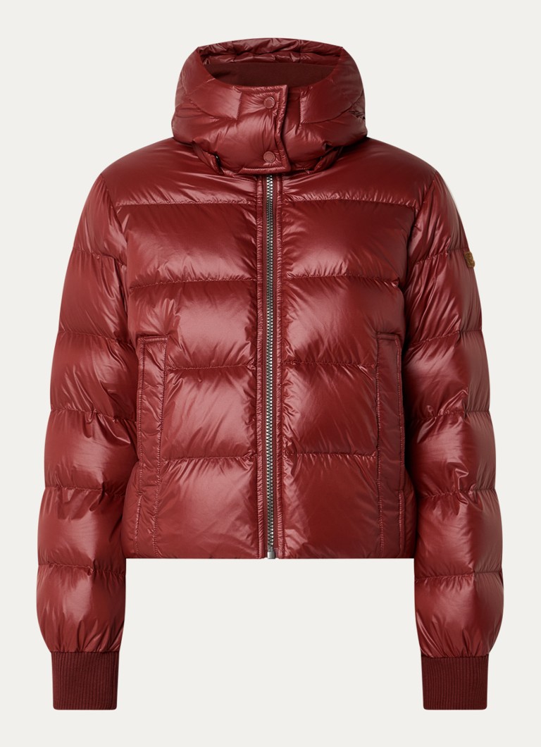 Moscow Dames Marcy puffer jack met donsvulling en afneembare capuchon in de kleur Roodbruin