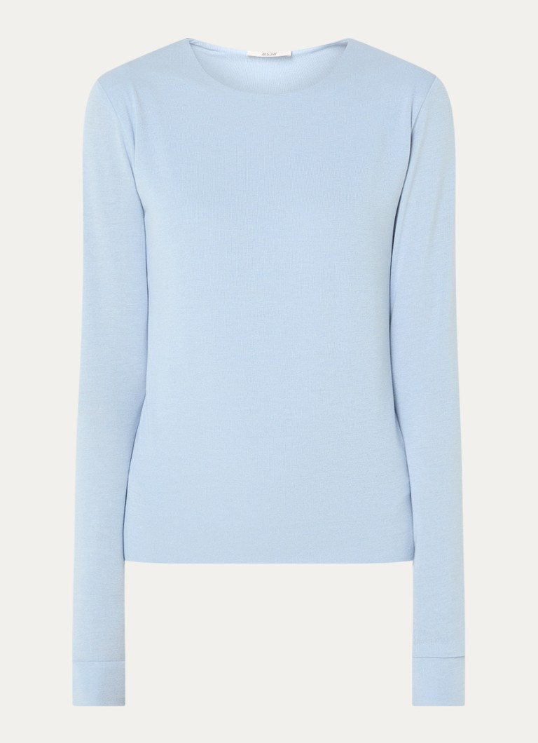 Moscow Dames Lucia longsleeve met ronde hals in de kleur Lichtblauw